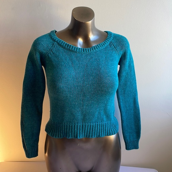 Knit Turquoise Sweater American Eagle Size Medium - Picture 2 of 7